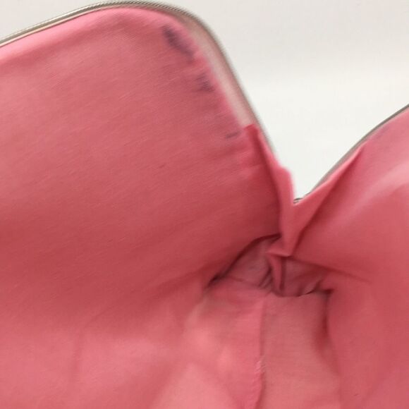 Oscar de la Renta Navy Blue and Cream Striped Padded Makeup / Cosmetic Bag - Picture 10 of 16